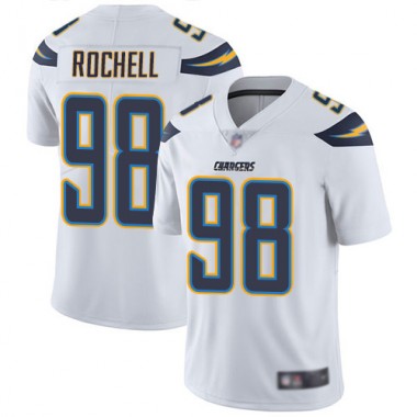 Los Angeles Chargers NFL Football Isaac Rochell White Jersey Men Limited 98 Road Vapor Untouchable
